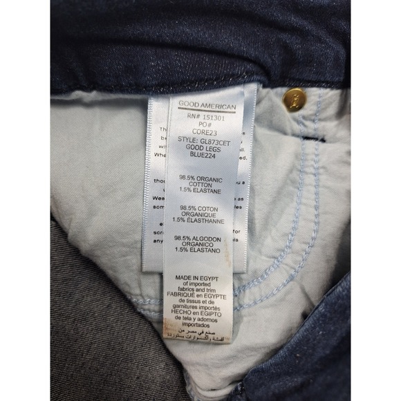 Good American Good Waist Skinny Jeans Dark Indigo Blue High Rise Size 6 /28 - Picture 6 of 7